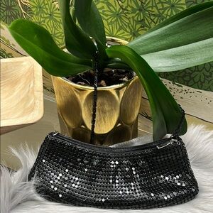 DSW Black Mini Bag with Shimmery Texture